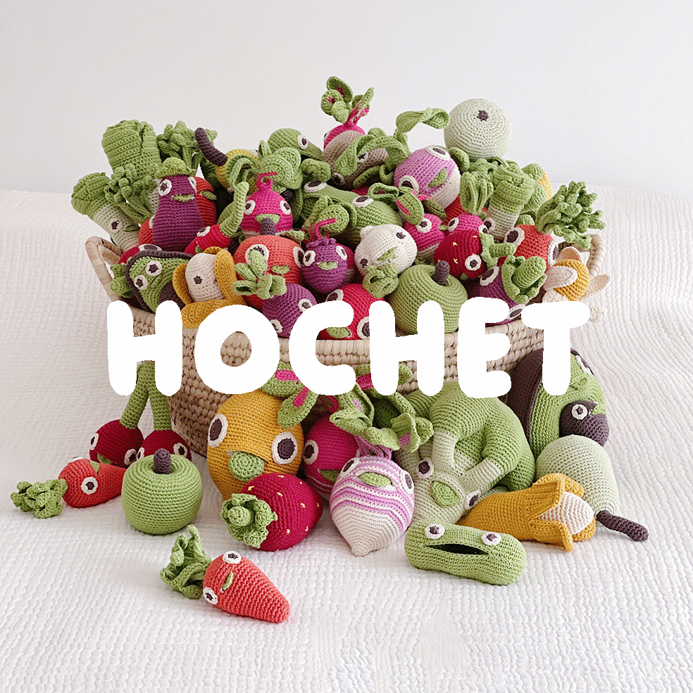 Hochet fruits & légumes en crochet