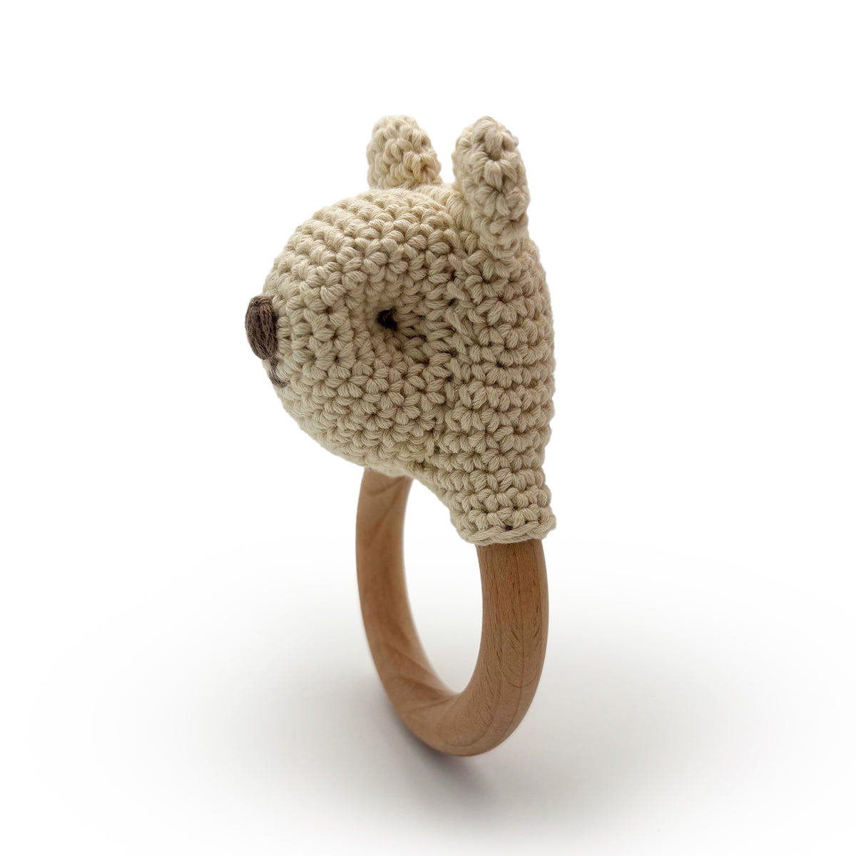 Teether Ourson en crochet 100% coton bio