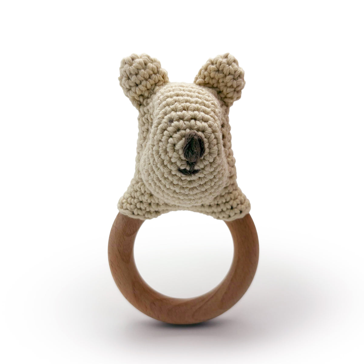 Teether Ourson en crochet 100% coton bio