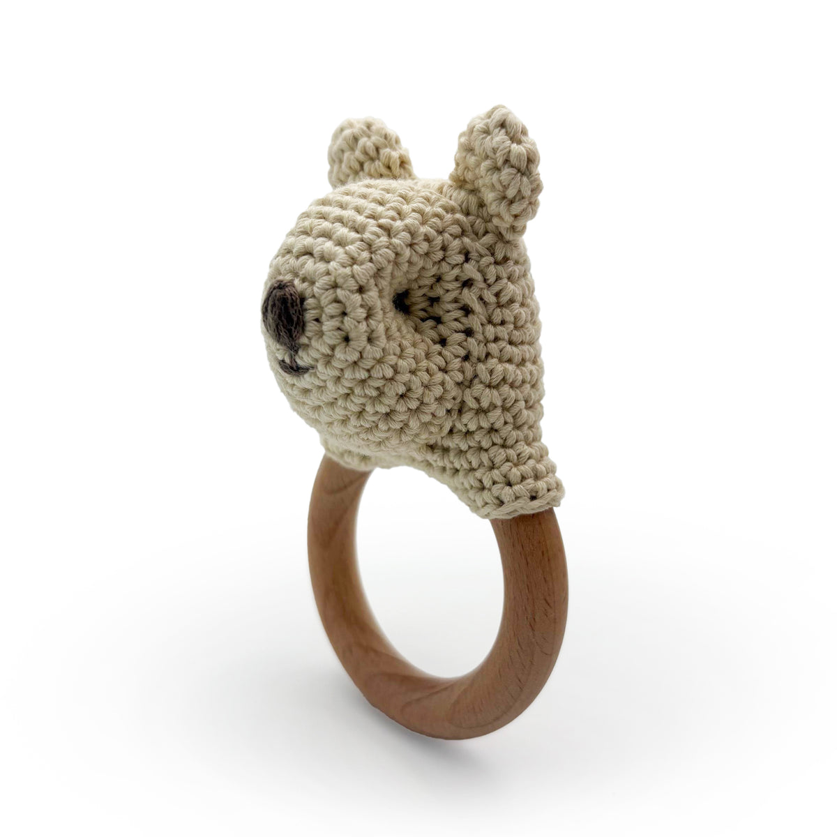 Teether Ourson en crochet 100% coton bio