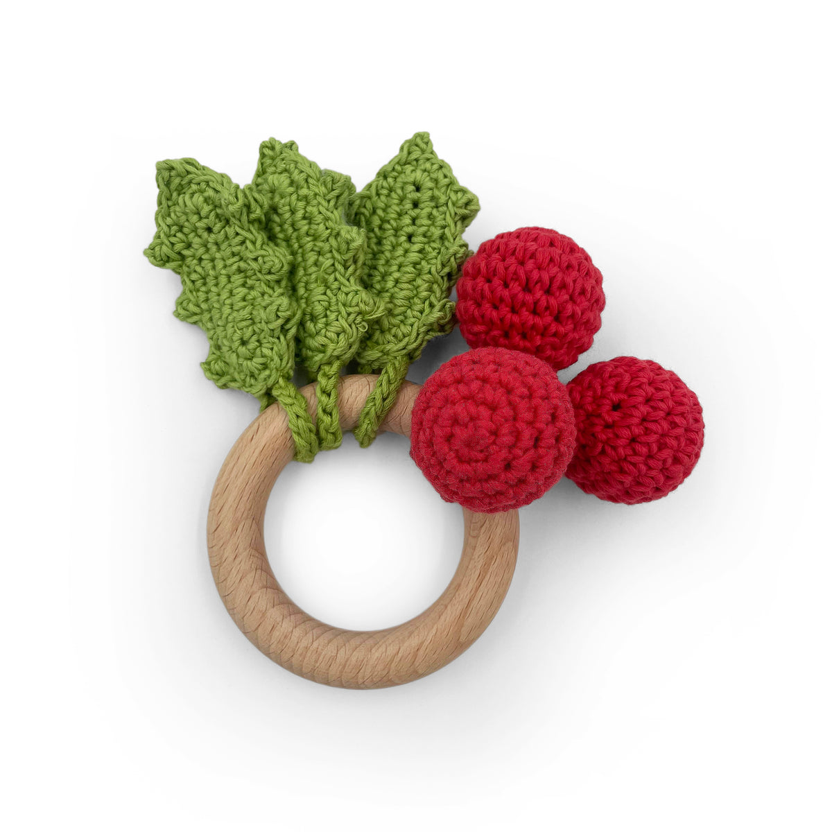 Coffret au Coin du Feu 🔥🪵🍄 hochet et teether en crochet 100% coton bio