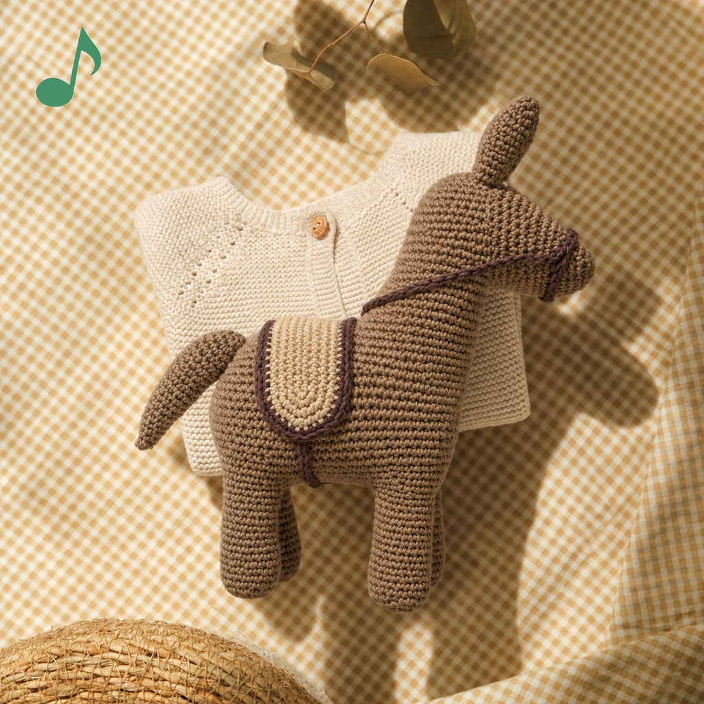 boite à musique en forme d'ane en crochet