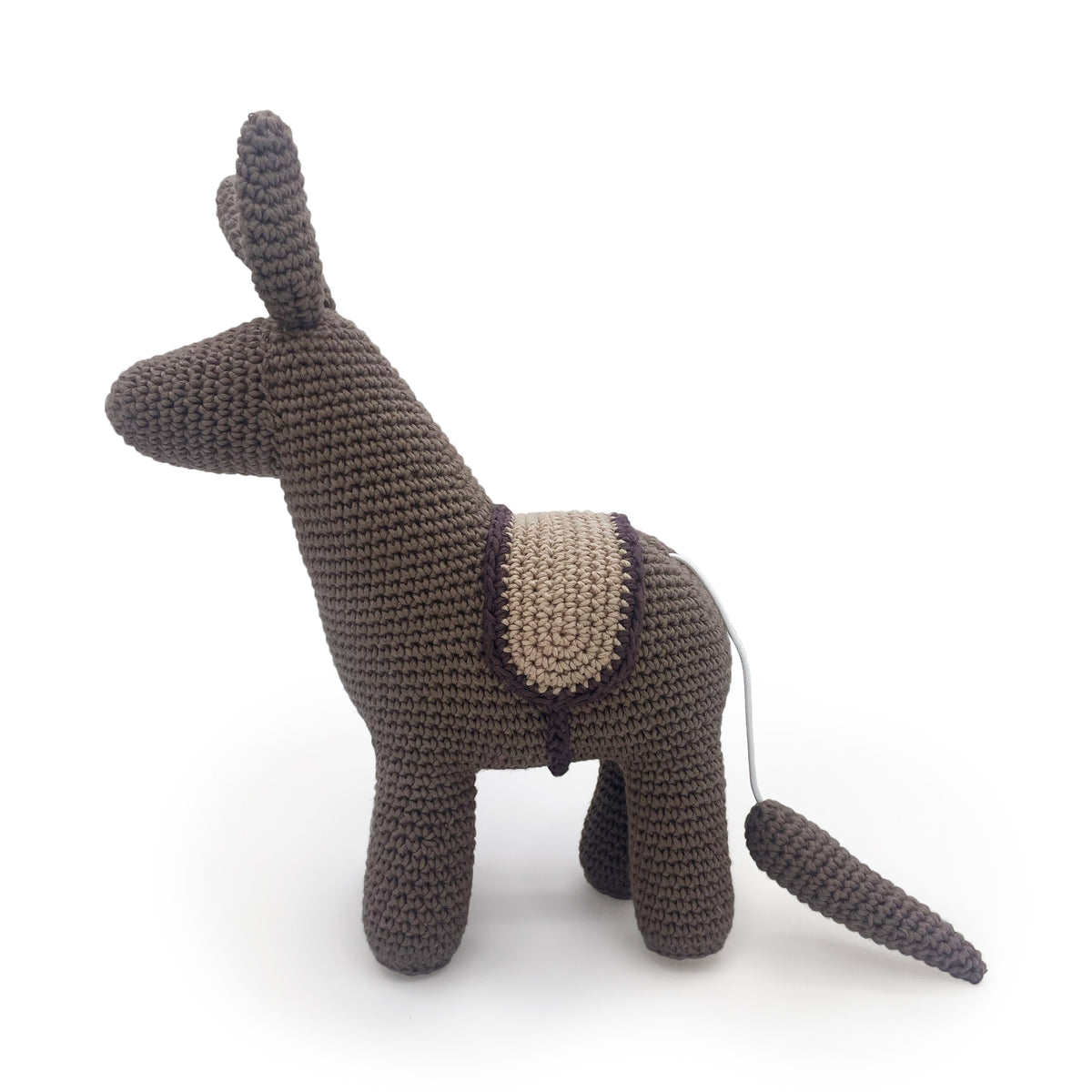 Coffret Donkey 🥕🫏 hochet et boite à musique en crochet 100% coton bio