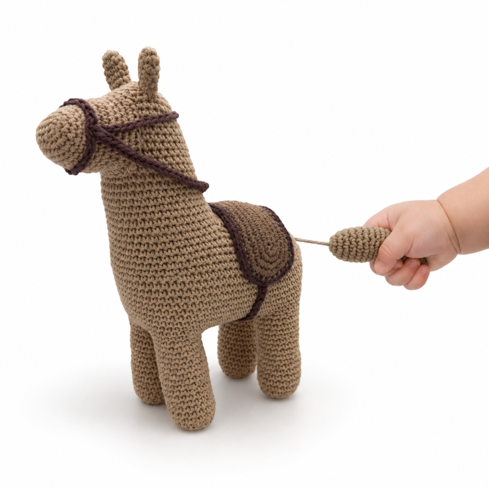 boite à musique cheval avec main de bébé qui l'actionne