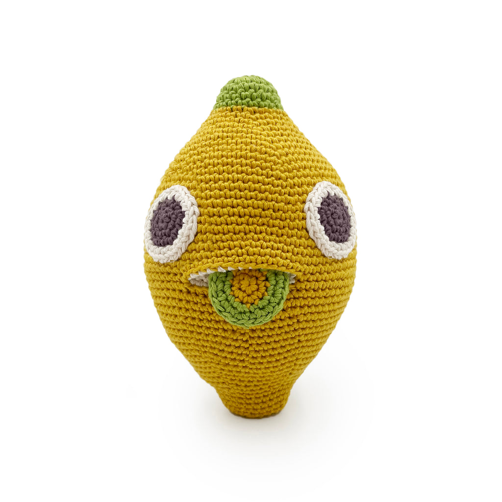 boite à musique pour bébé en crochet citron