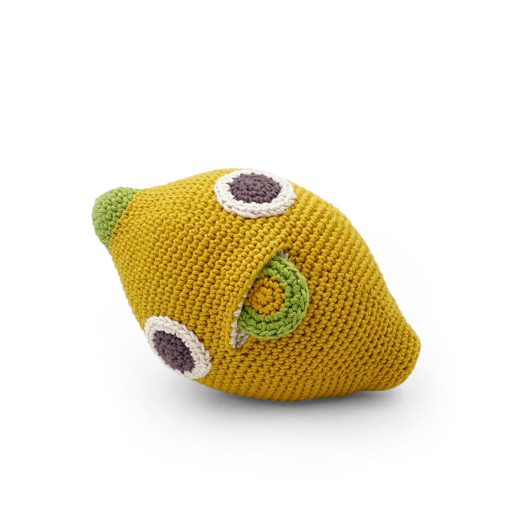 boite à musique pour bébé en crochet citron