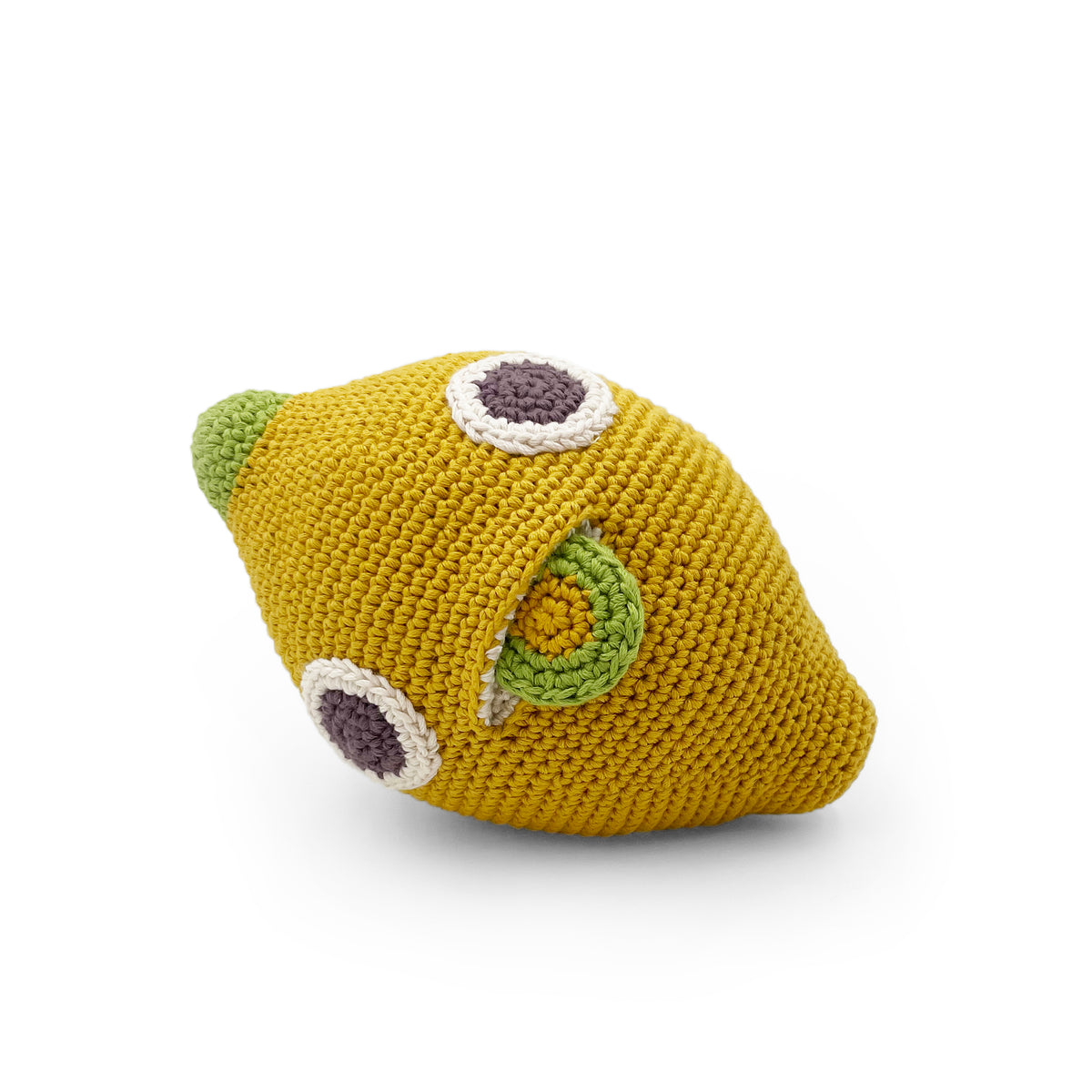 boite à musique pour bébé en crochet citron