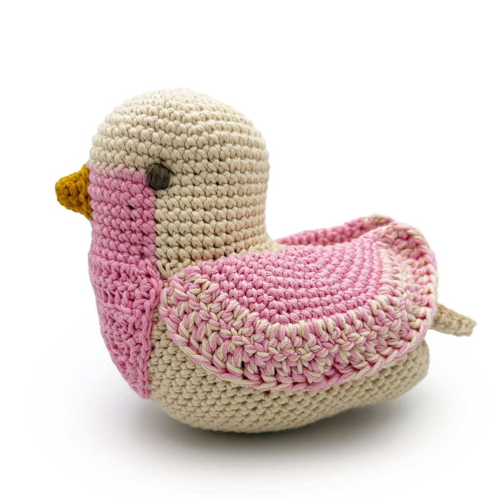 Pink Chickadee Music Box 100% organic cotton