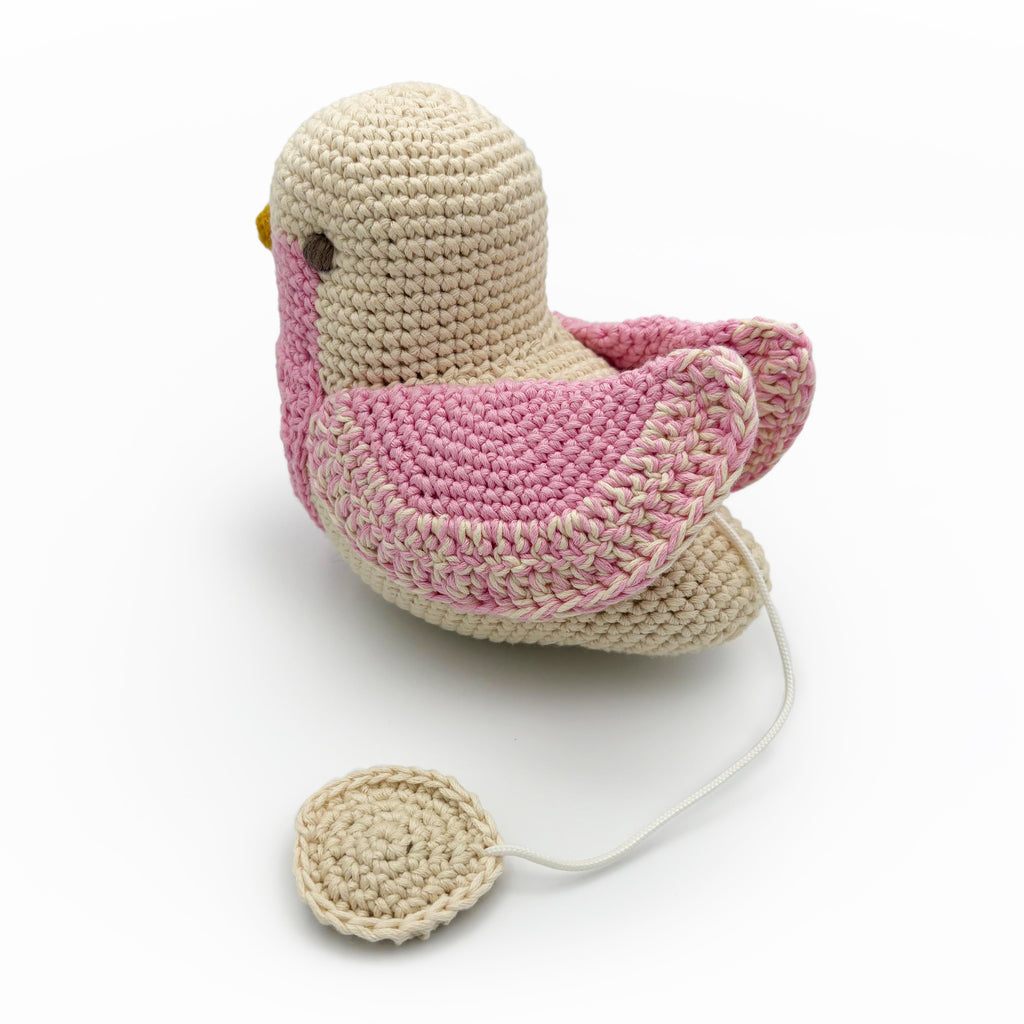 Pink Chickadee Music Box 100% organic cotton