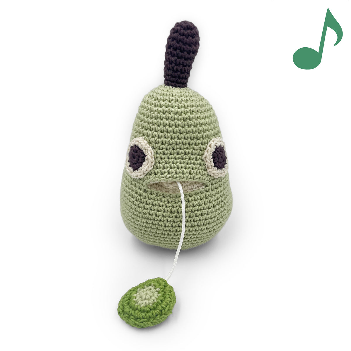 boite musique pour bébé en crochet poire