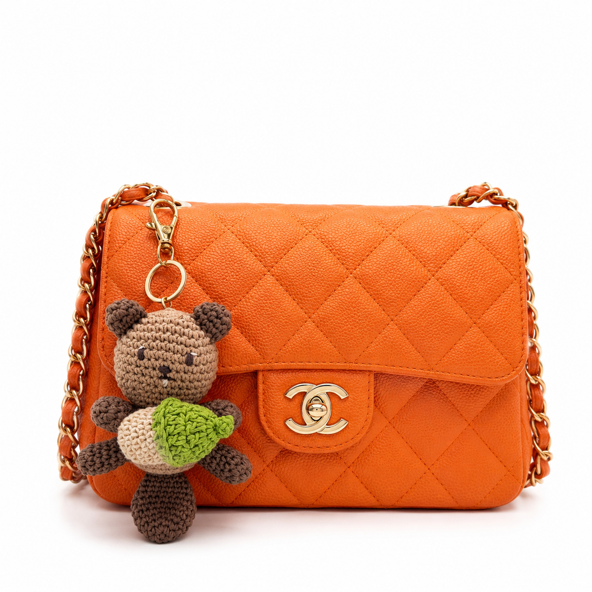 accessoire de sac charm crochet castor