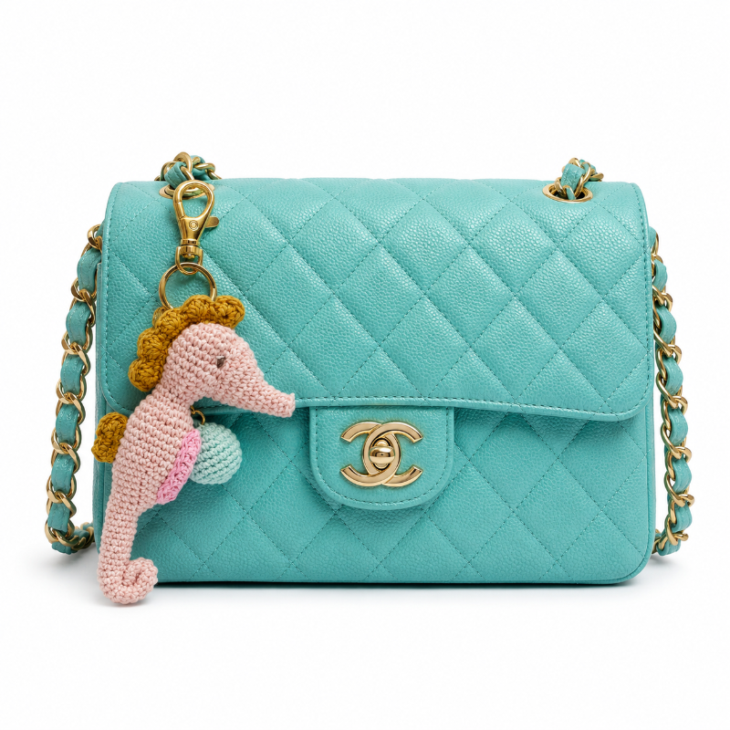 accessoire de sac charm crochet hippocampe