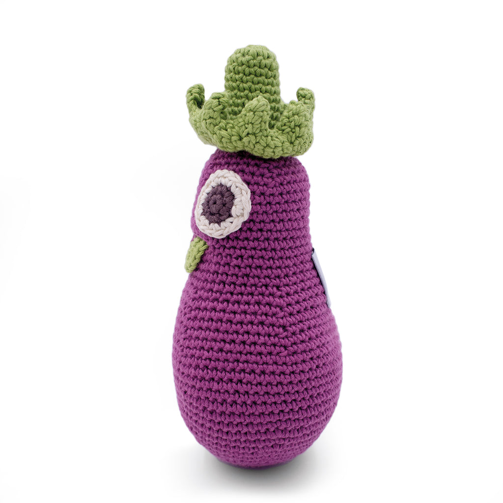 Aubergine Rattle 100% organic cotton