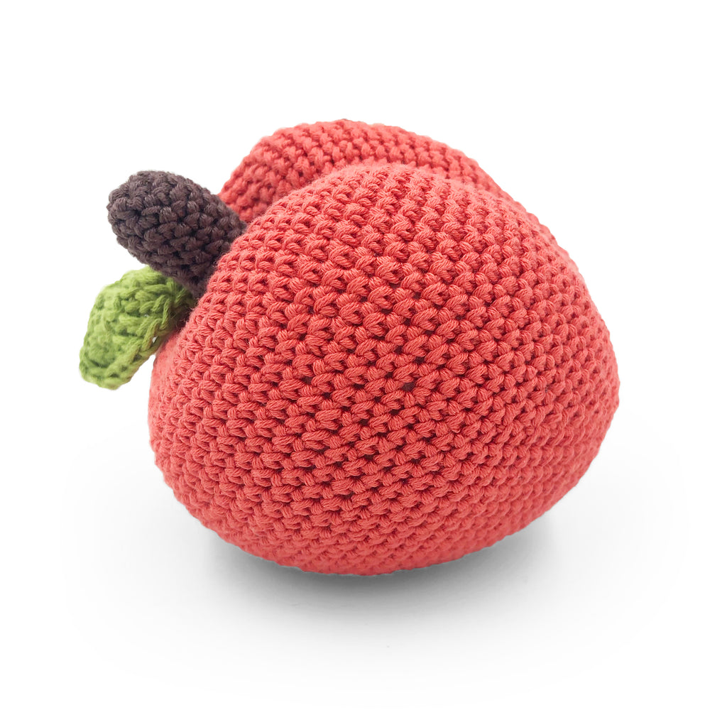 Peach Rattle 100% organic cotton