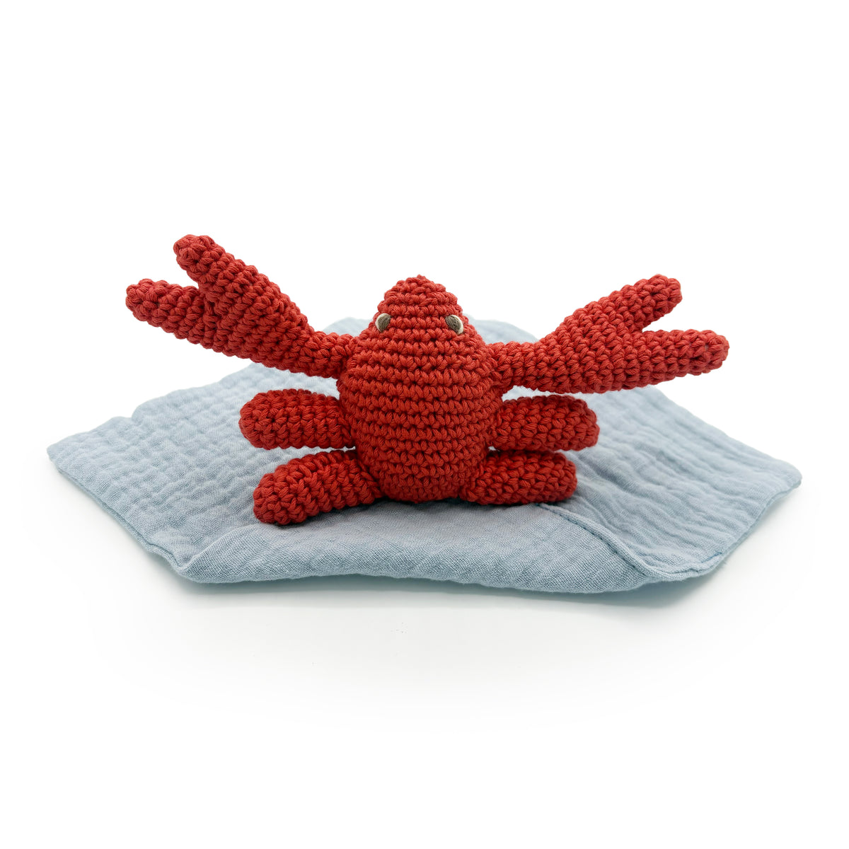 Doudou Crabe en crochet 100% coton bio