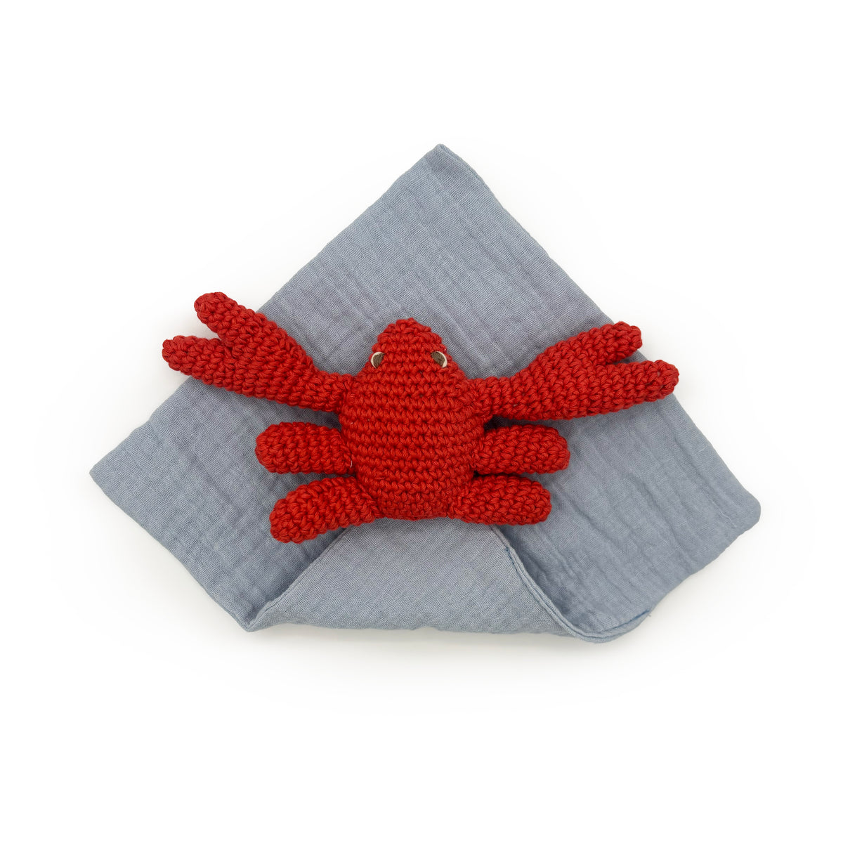 Doudou Crabe en crochet 100% coton bio