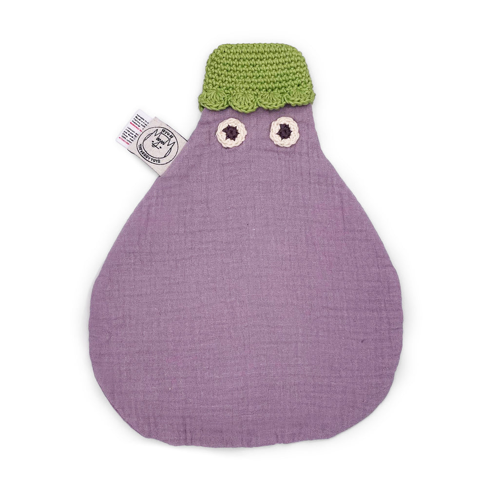 doudou pour bébé en crochet aubergine