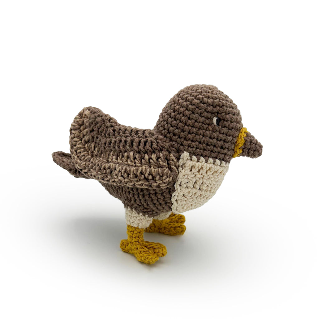 Hochet Oiseau en crochet 100% coton bio