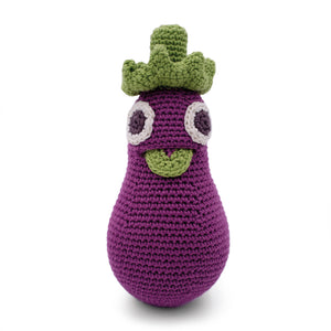 hochet pour bébé en crochet ernestine l'aubergine