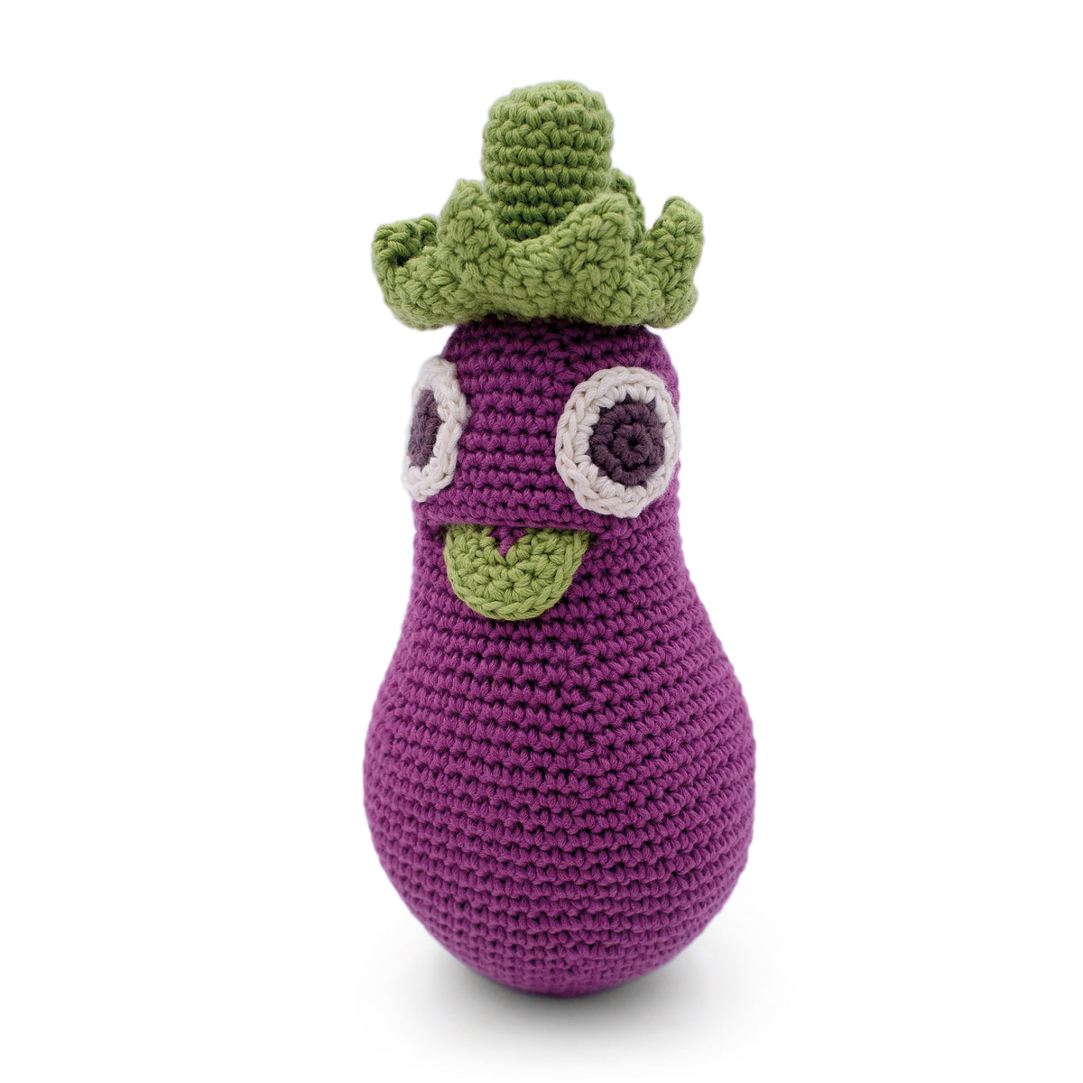 hochet pour bébé en crochet ernestine l'aubergine