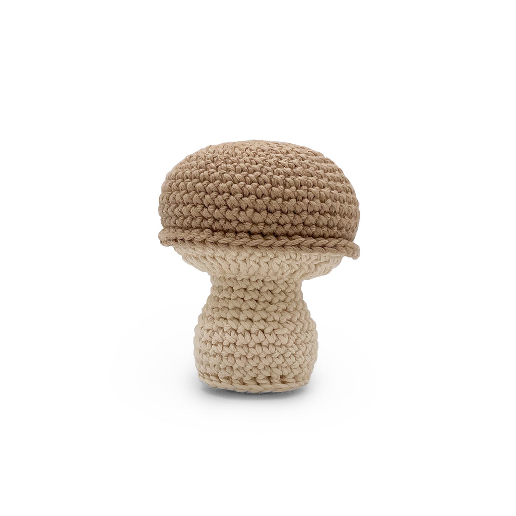 hochet pour bébé en crochet champignon