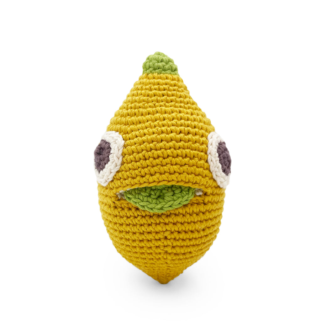 hochet pour bébé en crochet gaston le citron