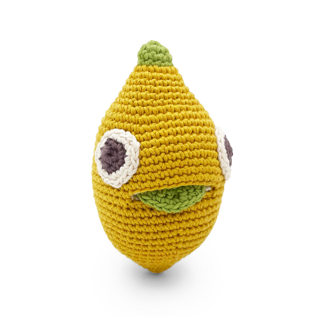 hochet pour bébé en crochet gaston le citron