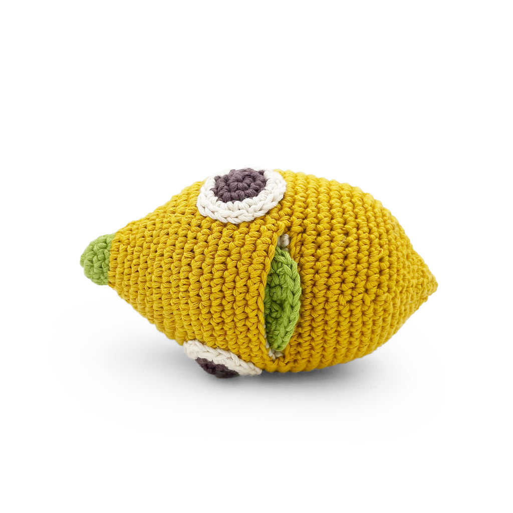 hochet pour bébé en crochet gaston le citron