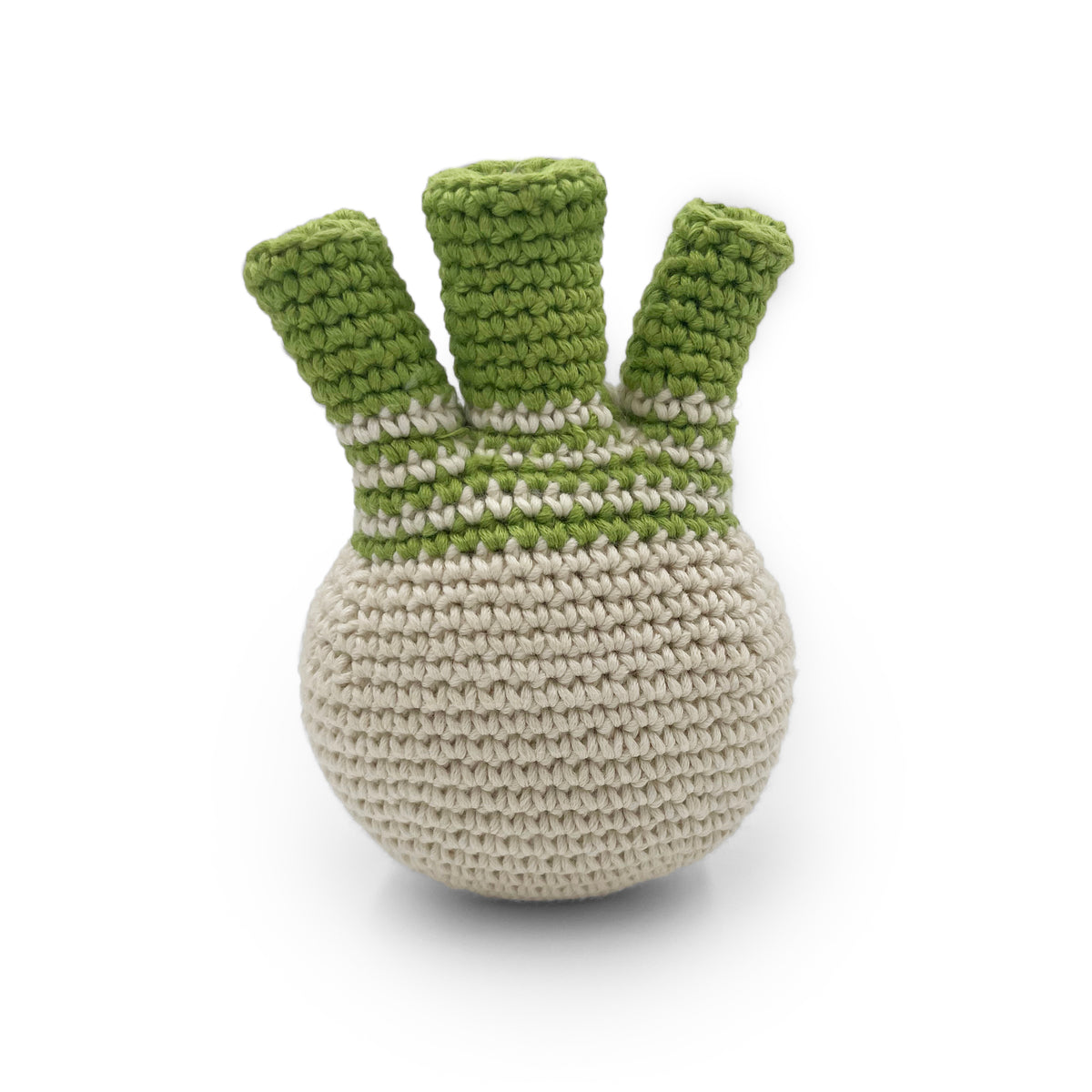 hochet pour bebe en crochet fenouil