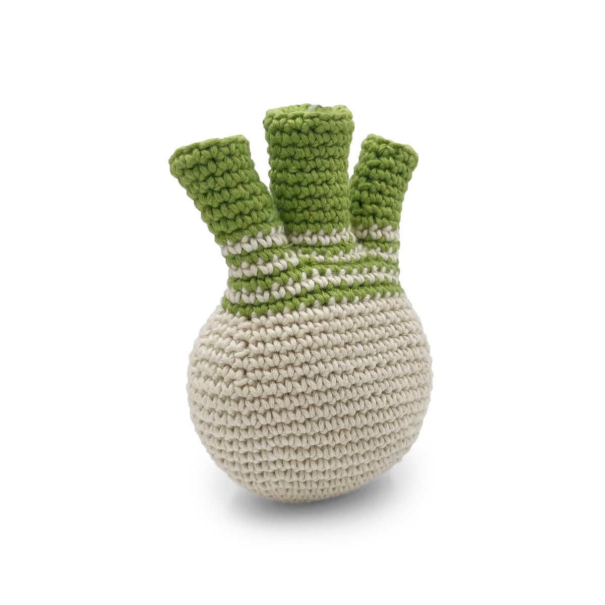 hochet pour bébé en crochet fenouil