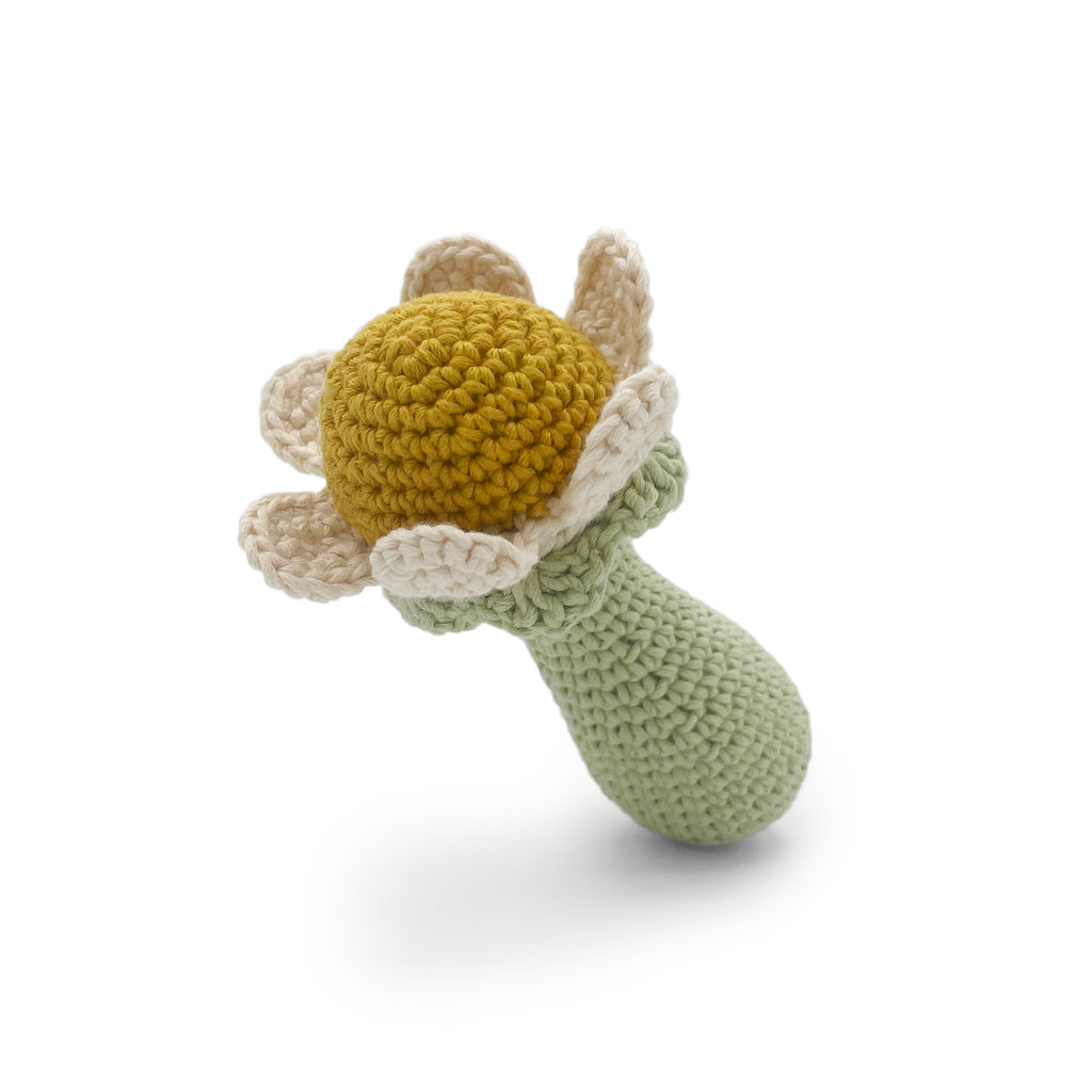 Flower Rattle 100% organic cotton