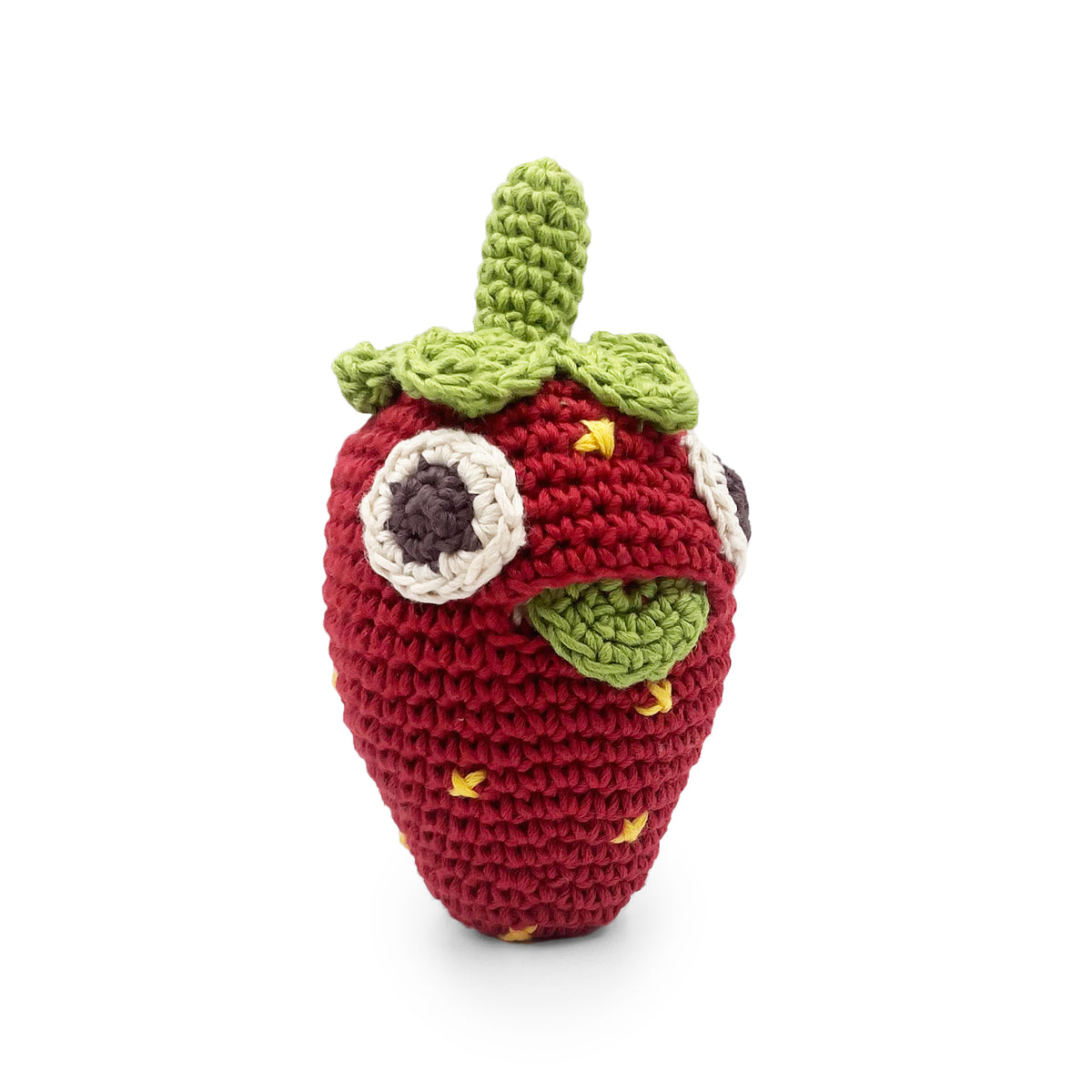 hochet pour bébé en crochet nellie la fraise
