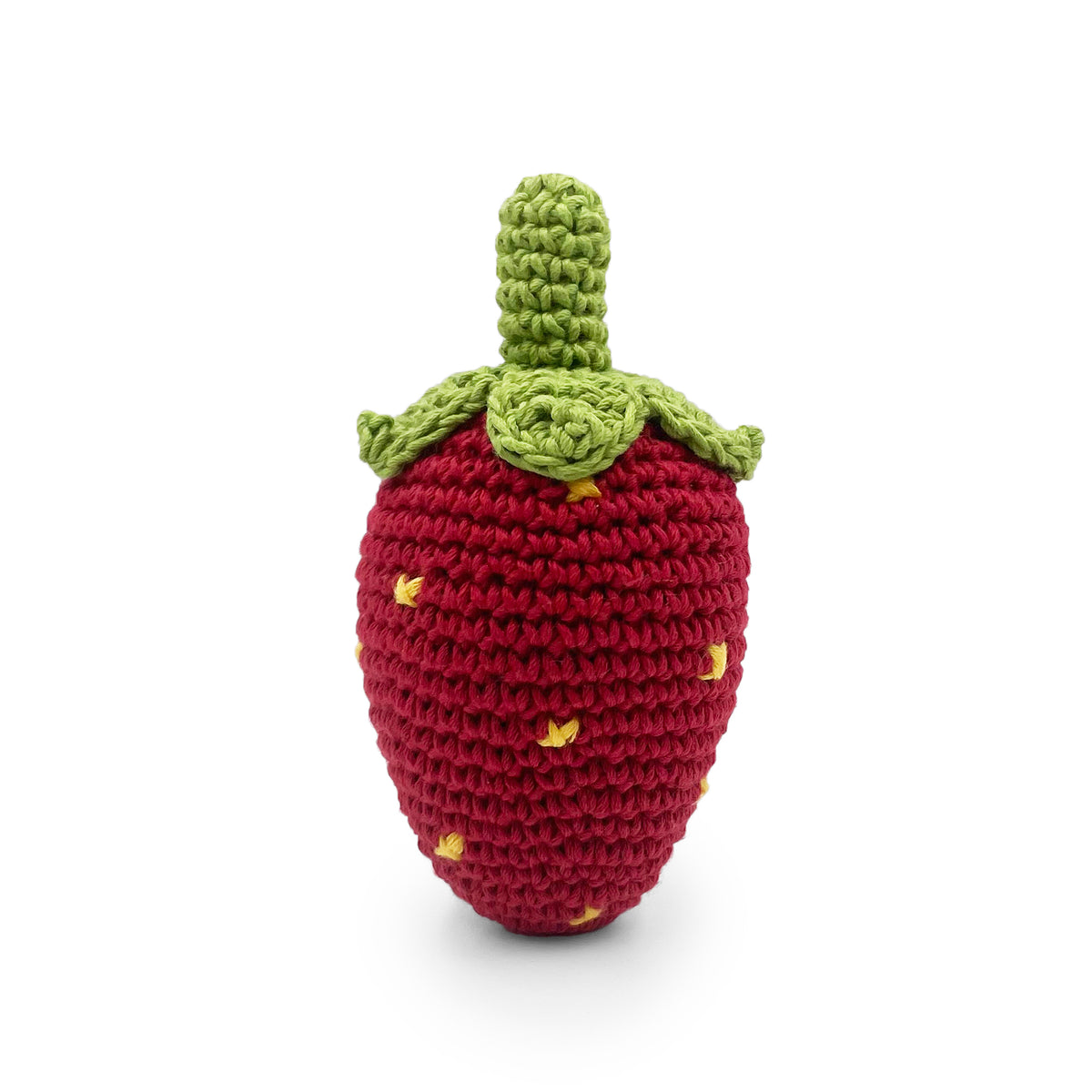 hochet pour bebe en crochet fraise