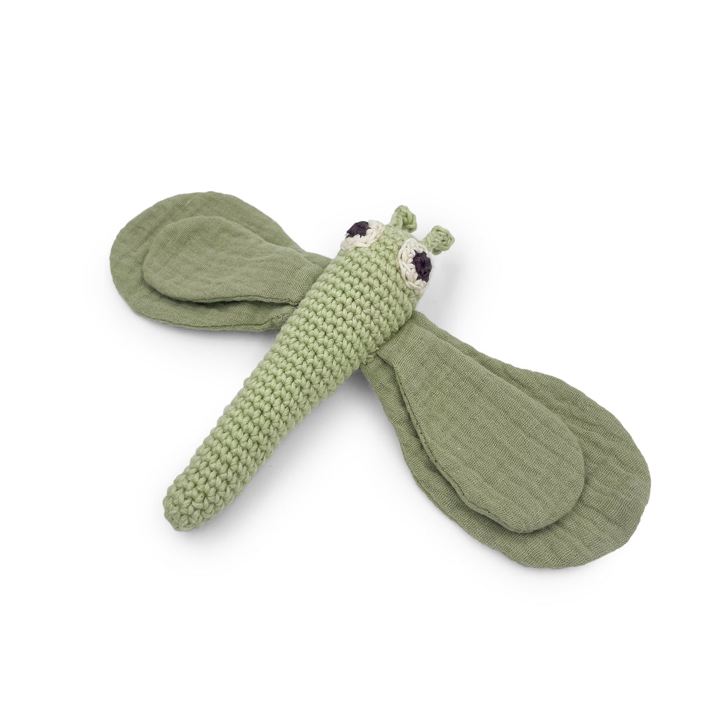 hochet pour bébé en crochet libellule