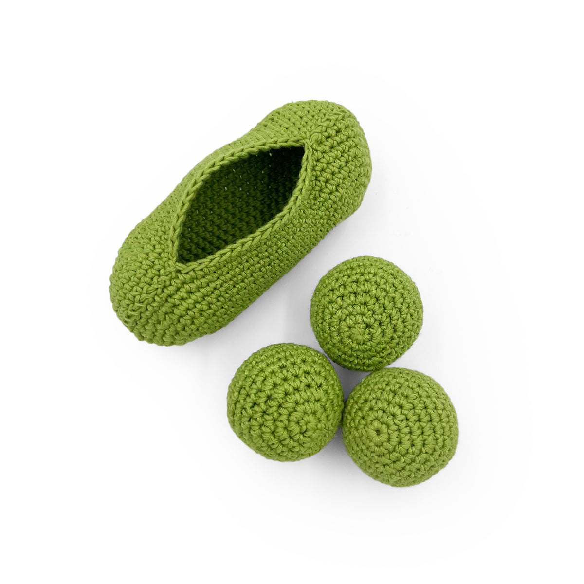 hochet pour bébé en crochet petits pois