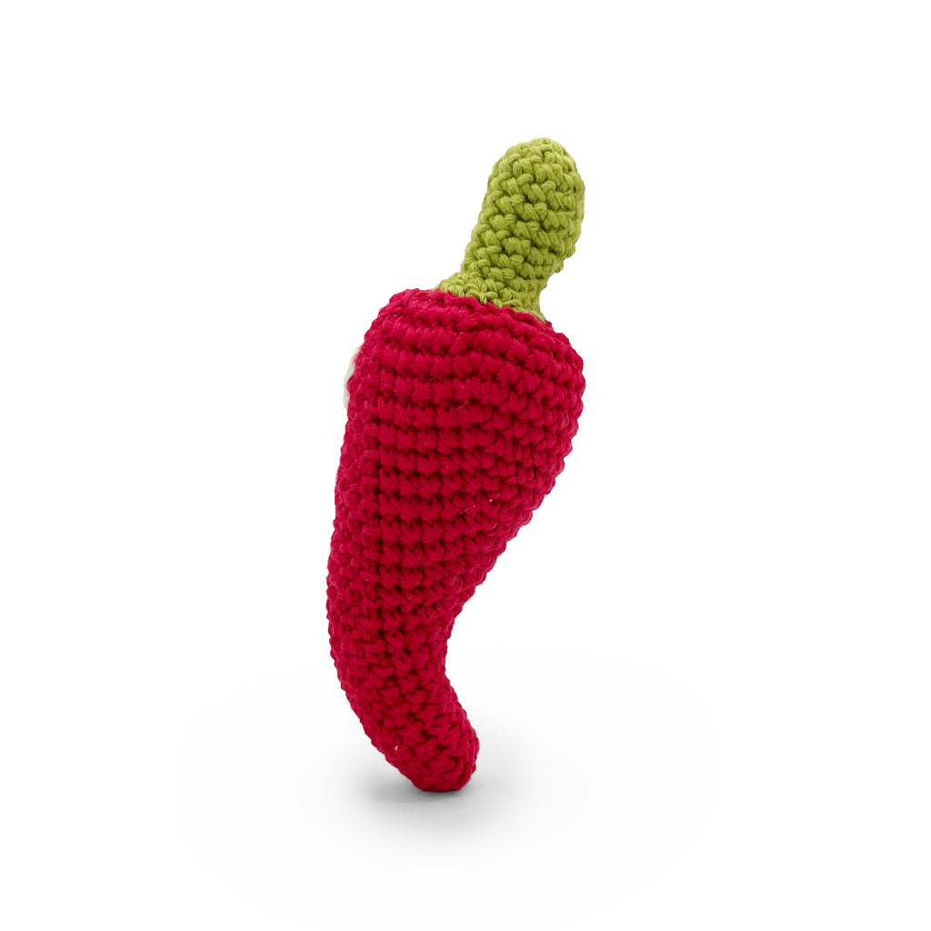 hochet pour bébé en crochet peter le piment