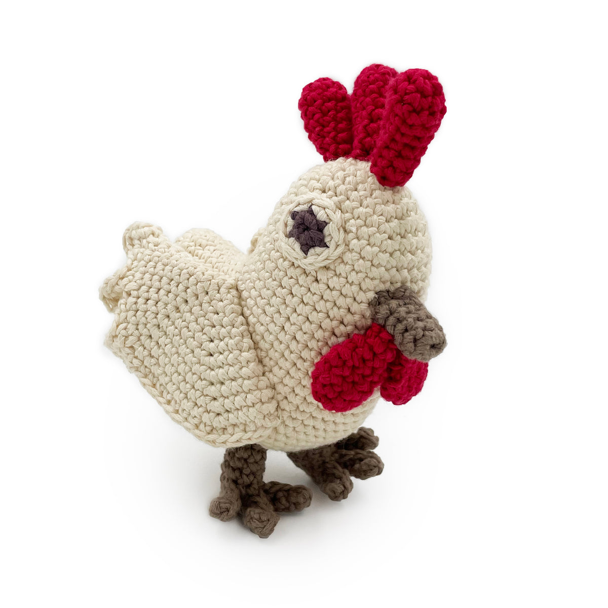 hochet pour bébé en crochet poule