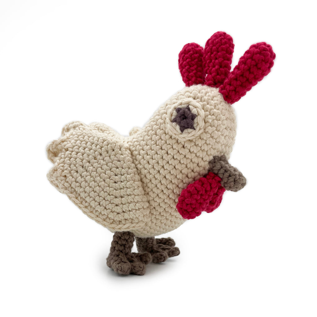 hochet pour bébé en crochet poule