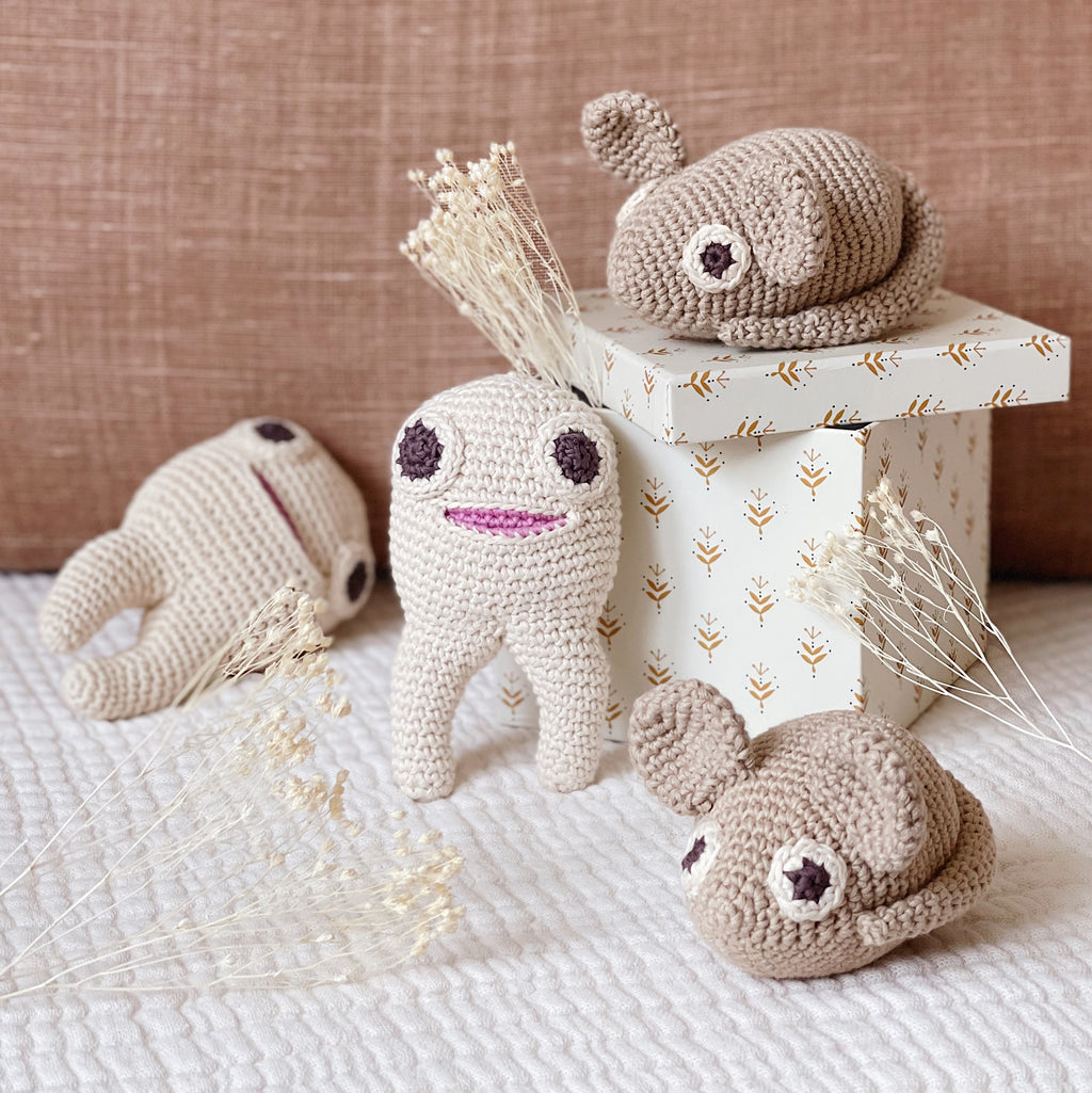 Teether & Tooth Box 100% organic cotton