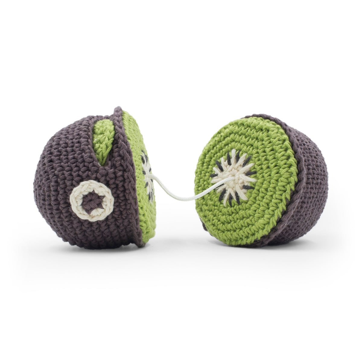 jouet apaisant pour bébé en crochet kiwi