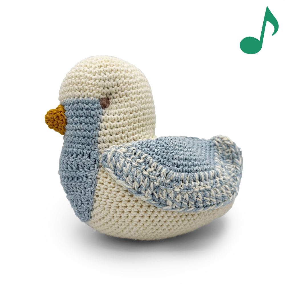 Blue Chickadee Music Box 100% organic cotton