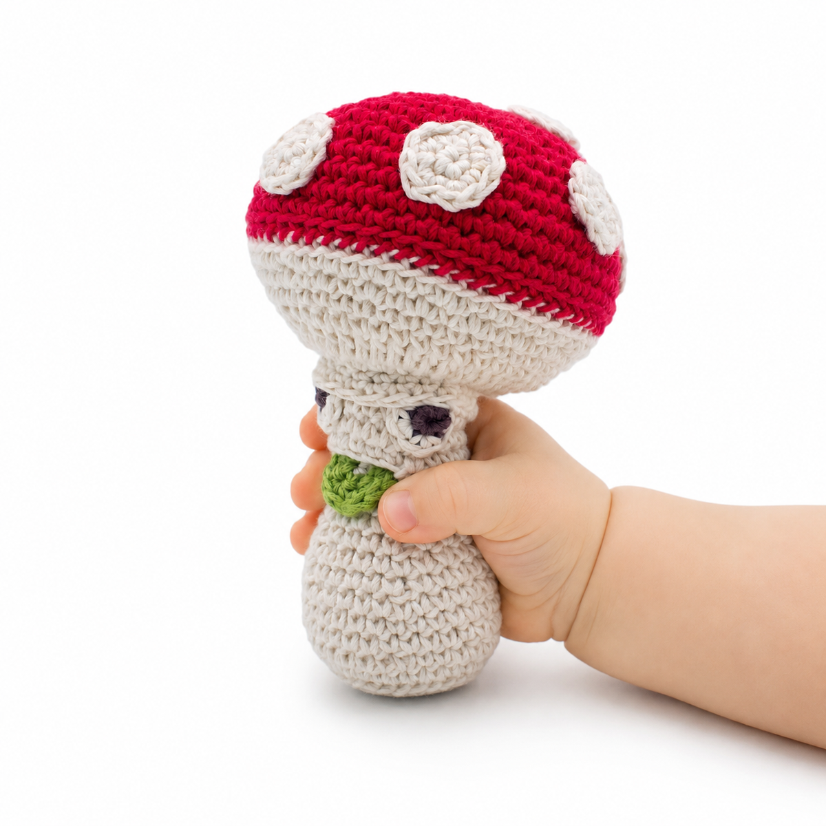 Hochet Amanite en crochet 100% coton bio