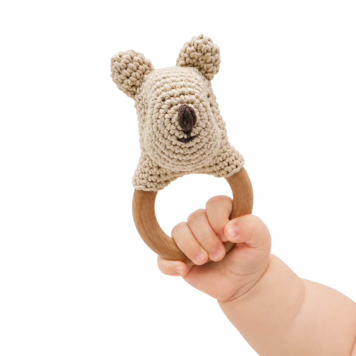 Teether Ourson en crochet 100% coton bio