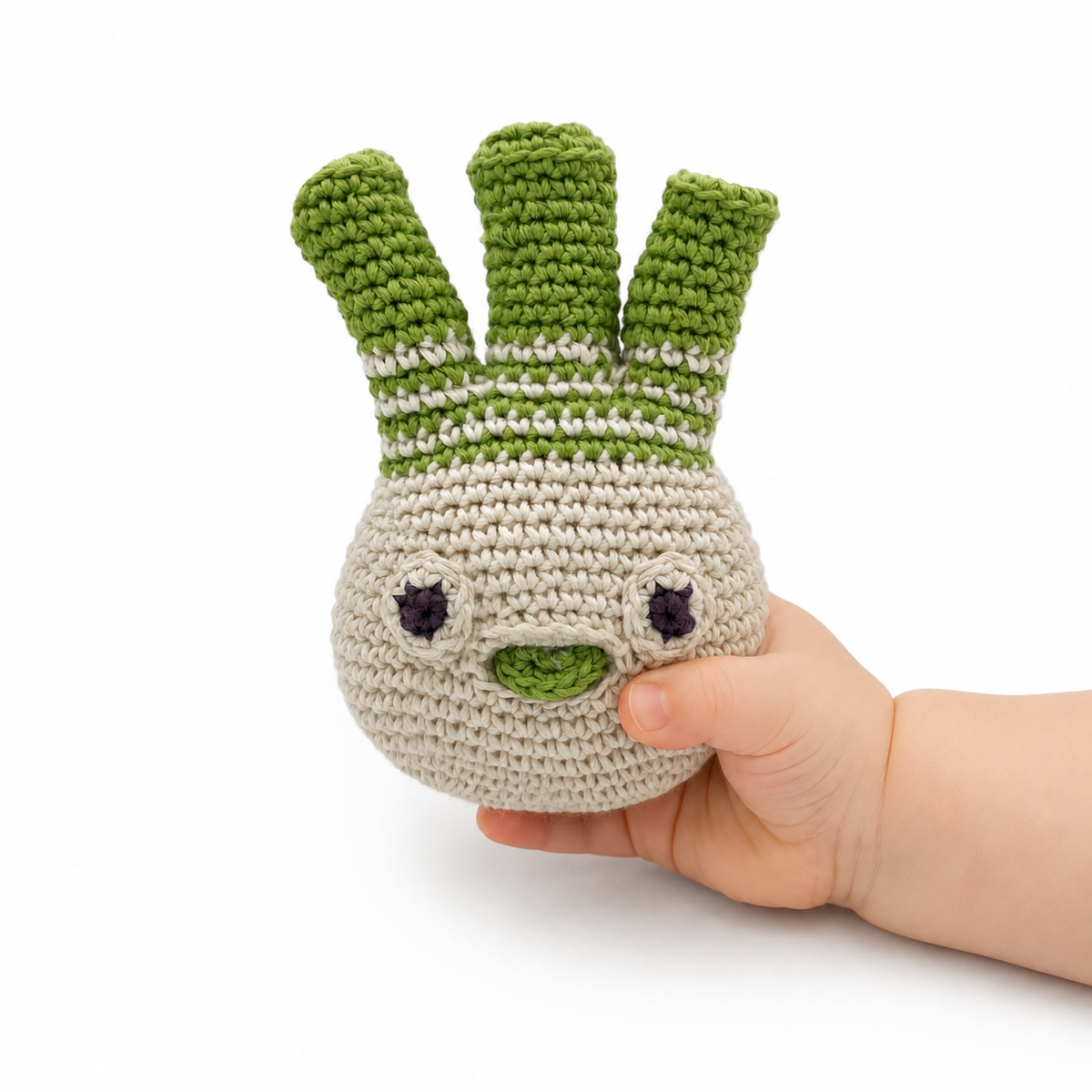 Hochet Fenouil en crochet 100% coton bio