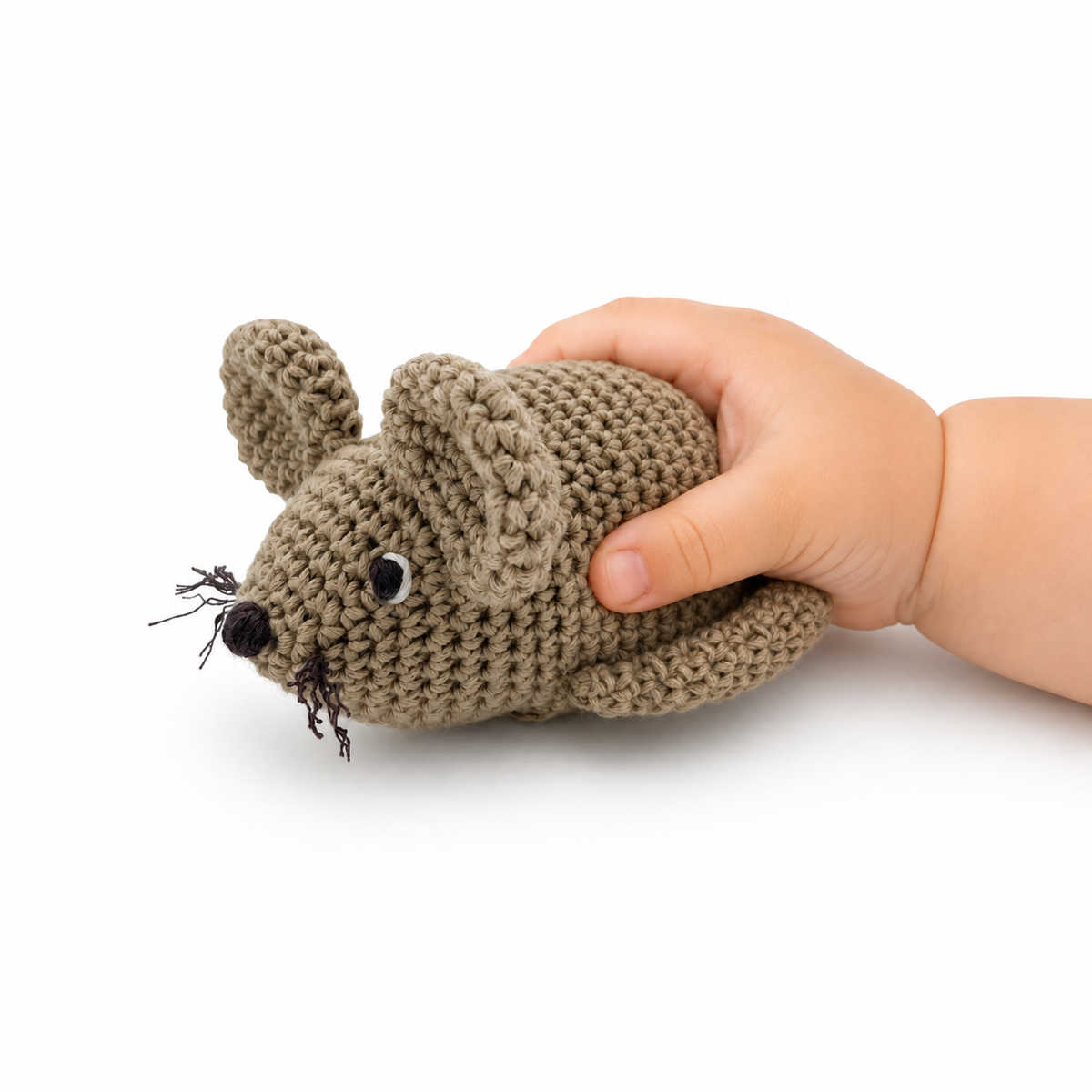 Hochet Souris en crochet 100% coton bio