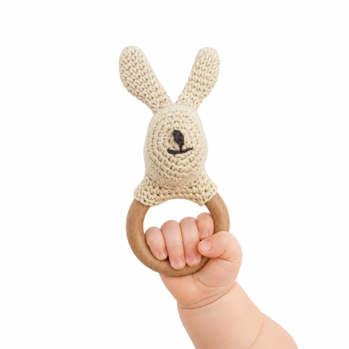 Teether Lapin  en crochet 100% coton bio