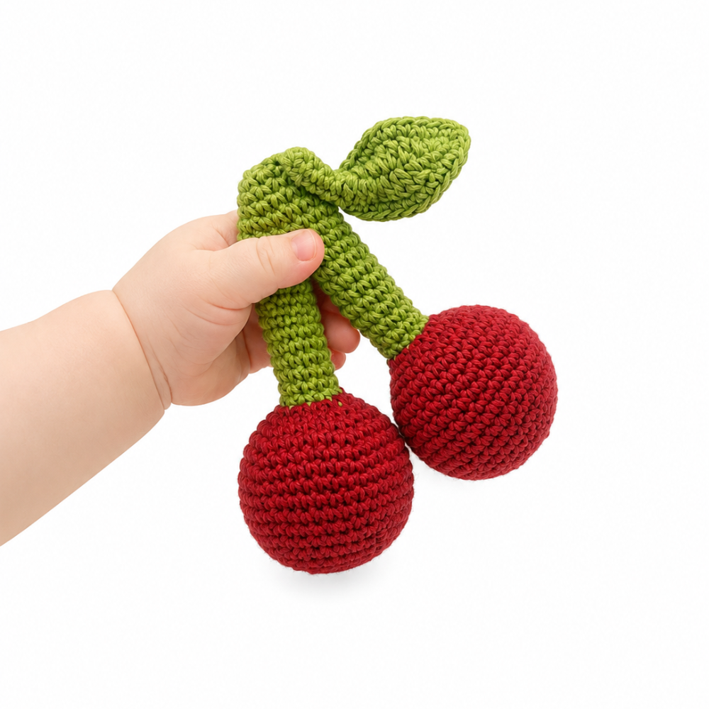 myum-crochet-toy-baby-organic-plush-rattle-cherry-handmade