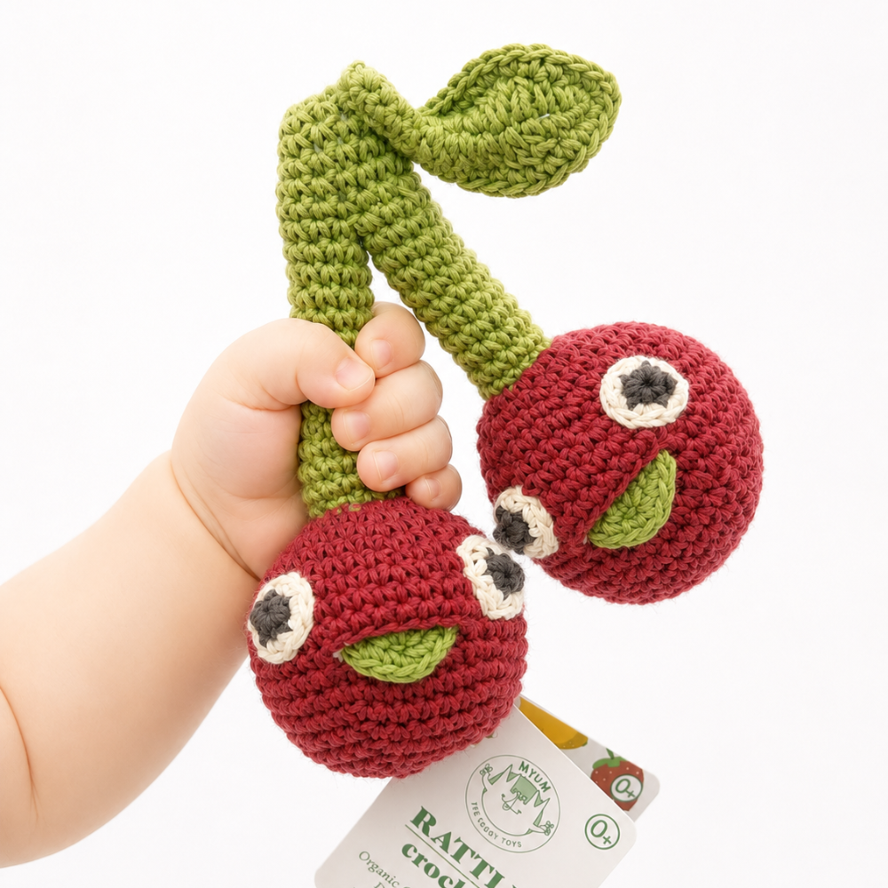 myum-crochet-toy-baby-organic-plush-rattle-cherry