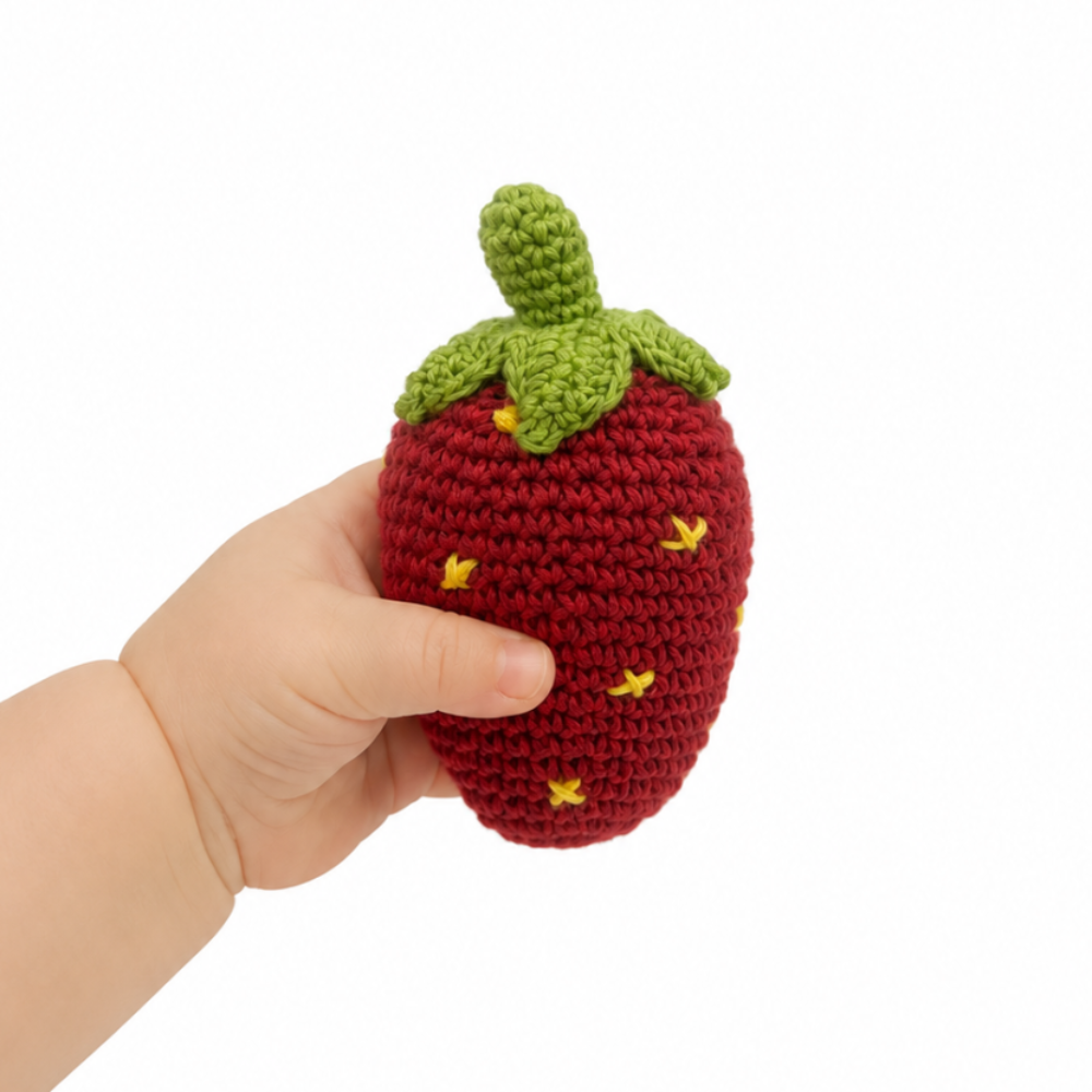 myum-crochet-toy-baby-organic-plush-rattle-strawberry-handmade