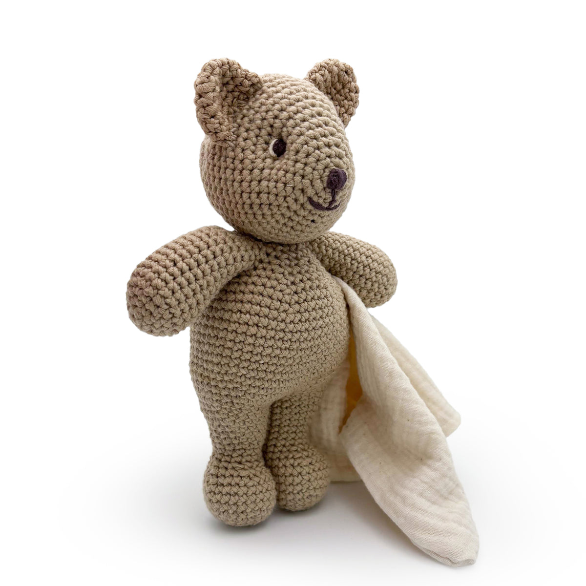 Doudou Peluche Ourson en crochet 100% coton bio